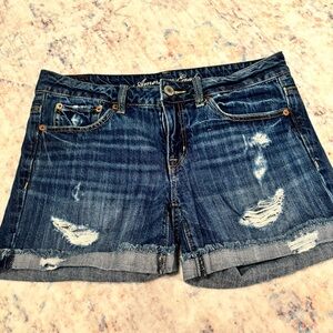 American Eagle Outfitters Distressed Blue Jean Shorts